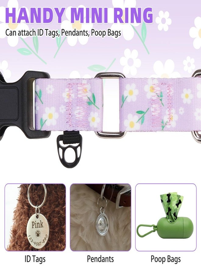 كولتيل طوق مارتينجال من كولتيل للكلاب، طوق نايلون مبطن ناعم شديد التحمل للكلاب الصغيرة والمتوسطة والكبيرة، طوق تدريب جرو عريض قابل للتعديل ومتين بدون شد، بتصميم منقوش، مناسب للذكور والإناث، بنفسجي متوسط - Image 5